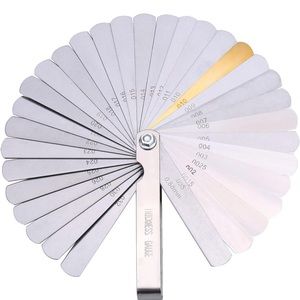 32 Blades Steel Feeler Gauge Dual Marked Metric and Imperial Measuring Tool
